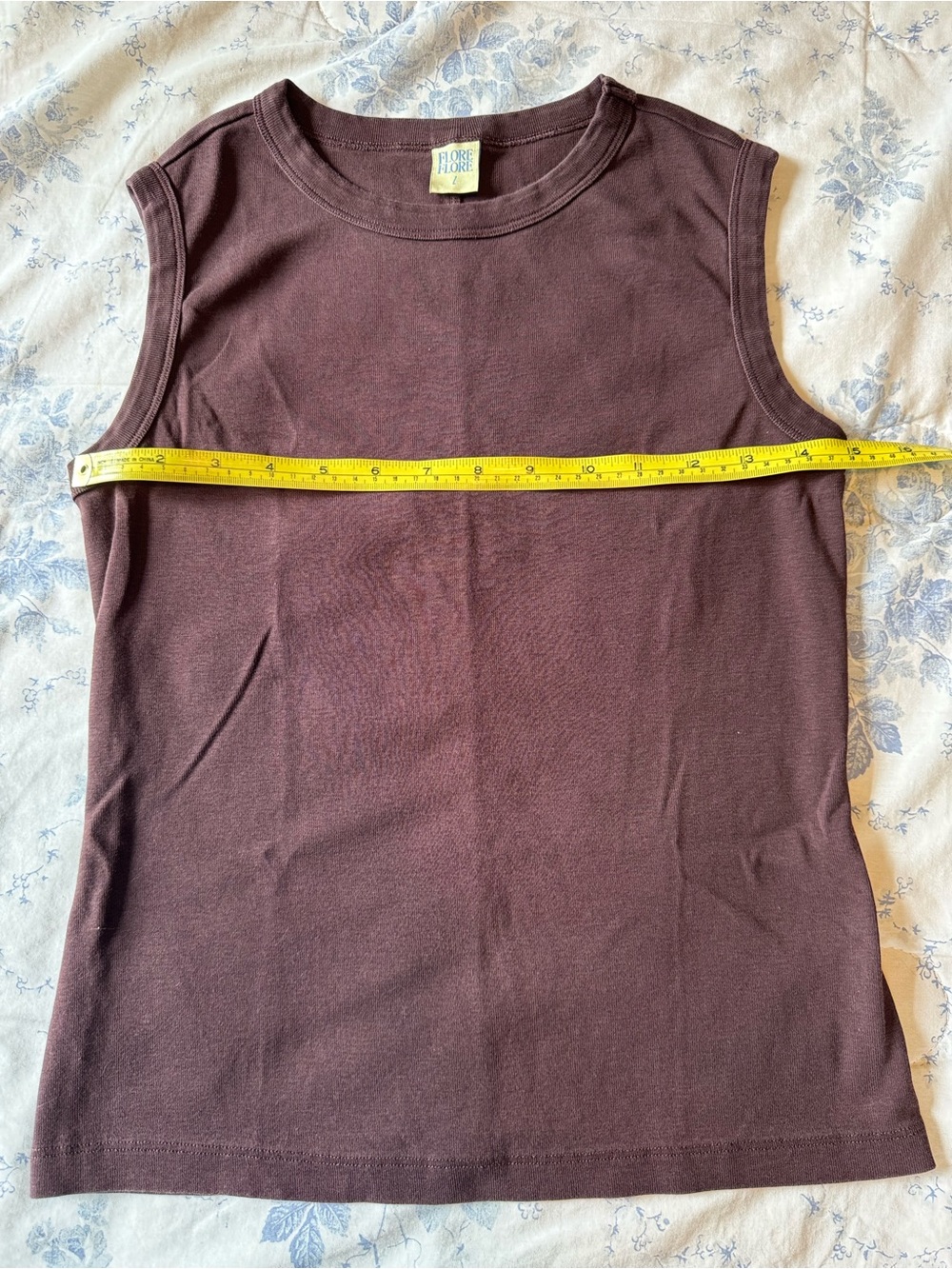 Flore Flore Sleeveless Crewneck Tank Top in Deep Brown - Picture 3 of 6